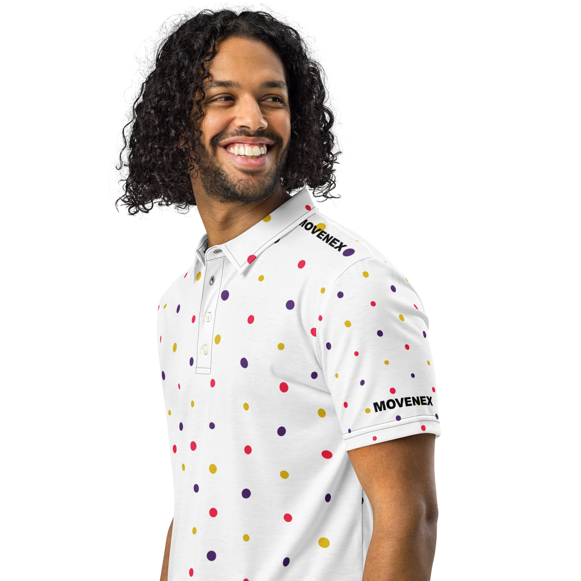 Polo Movenex cintré couleur blanc à pois - Movenex