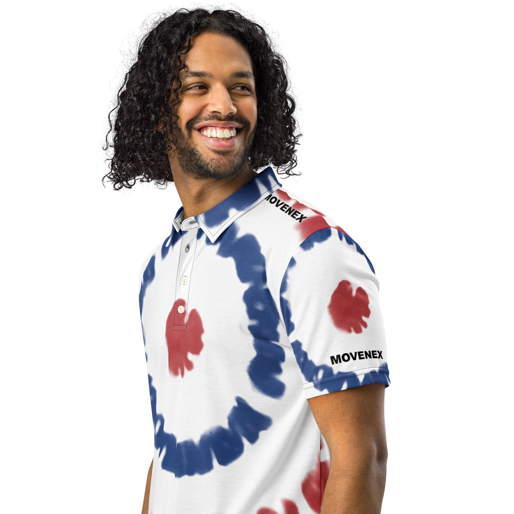 Polo Movenex cintré couleur bleu, blanc et rouge - Movenex