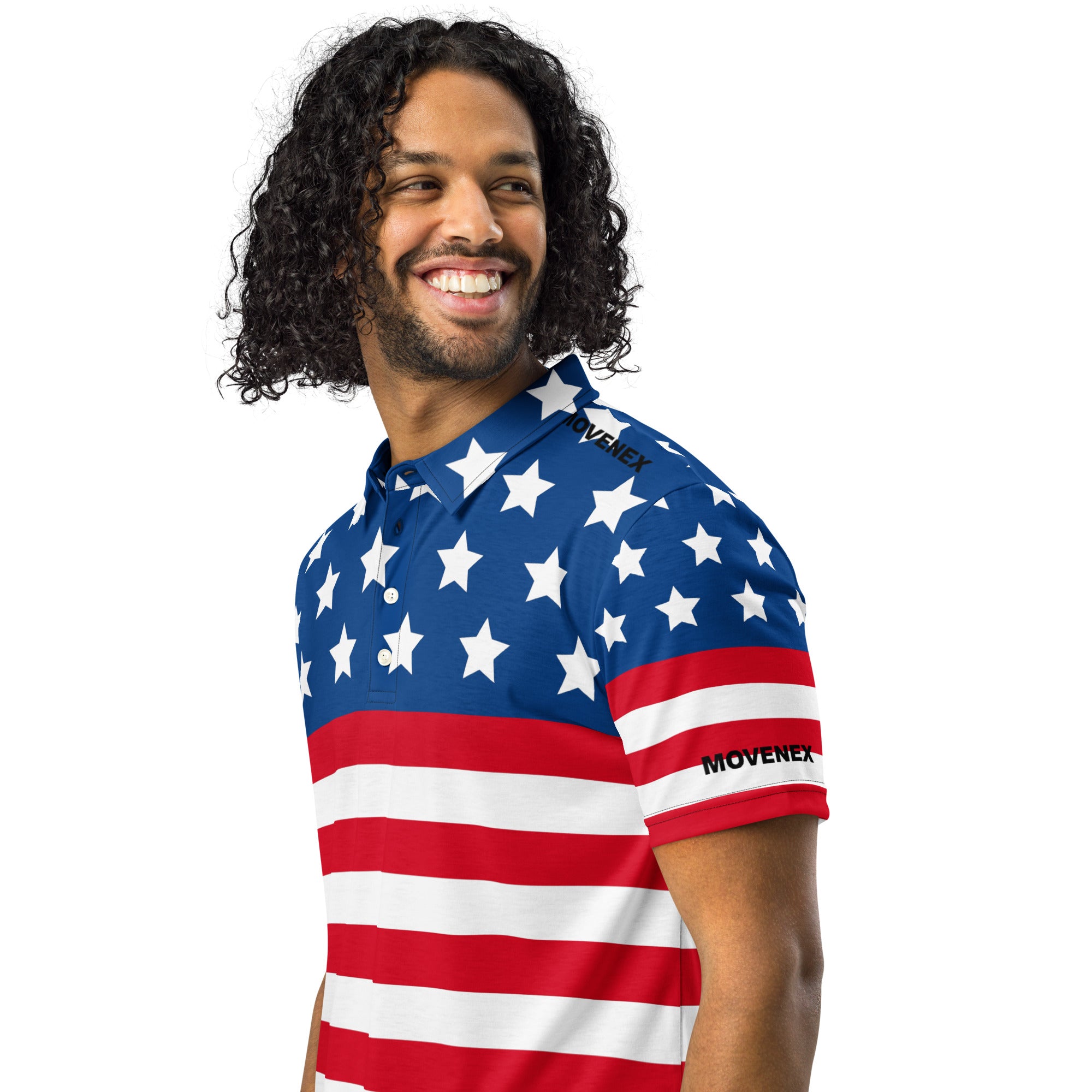 Polo Movenex cintré couleur drapeau américain - Movenex