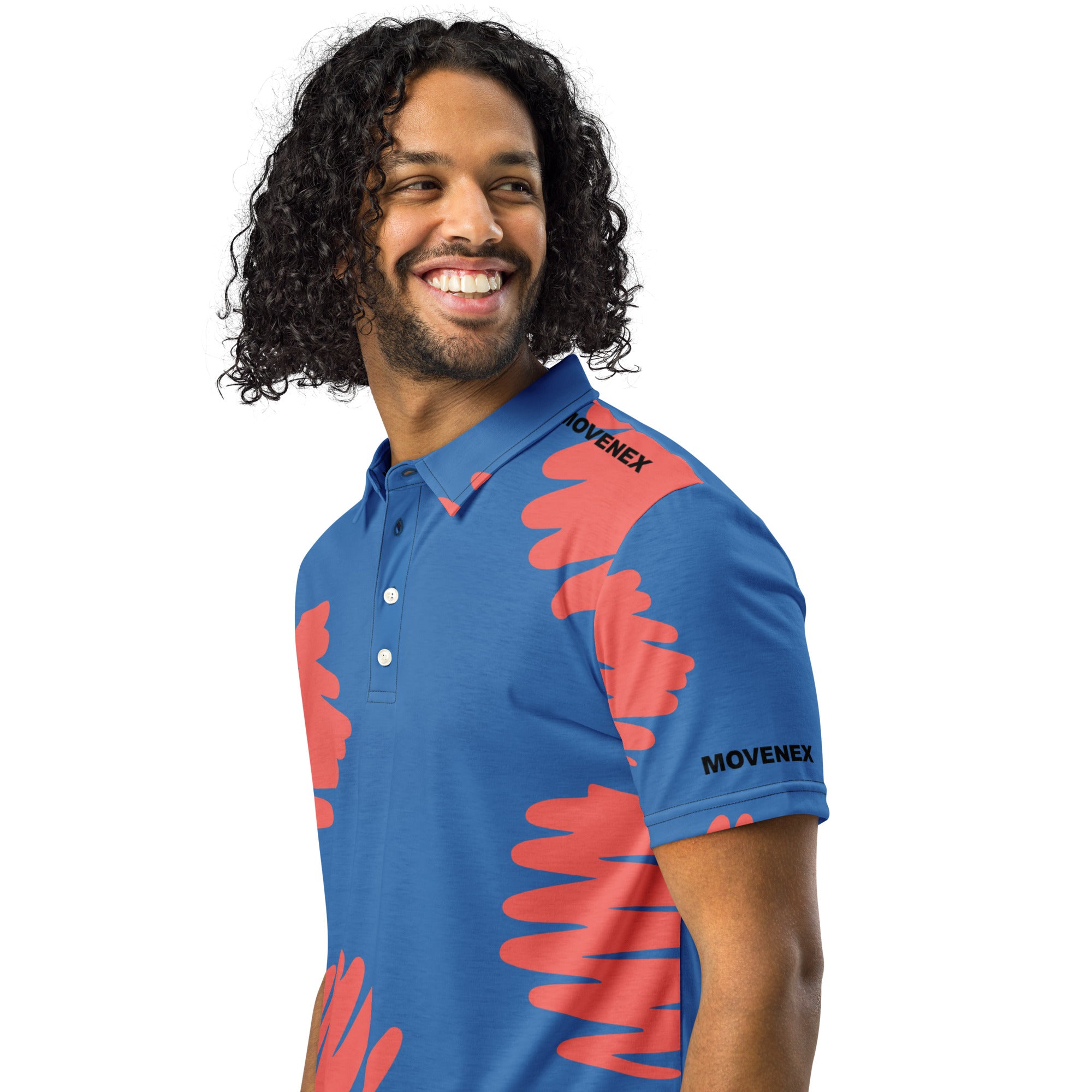 Polo Movenex cintré couleur bleu et rouge - Movenex