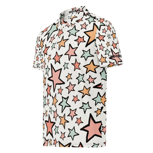 Polo Movenex cintré couleur blanc avec étoiles - Movenex