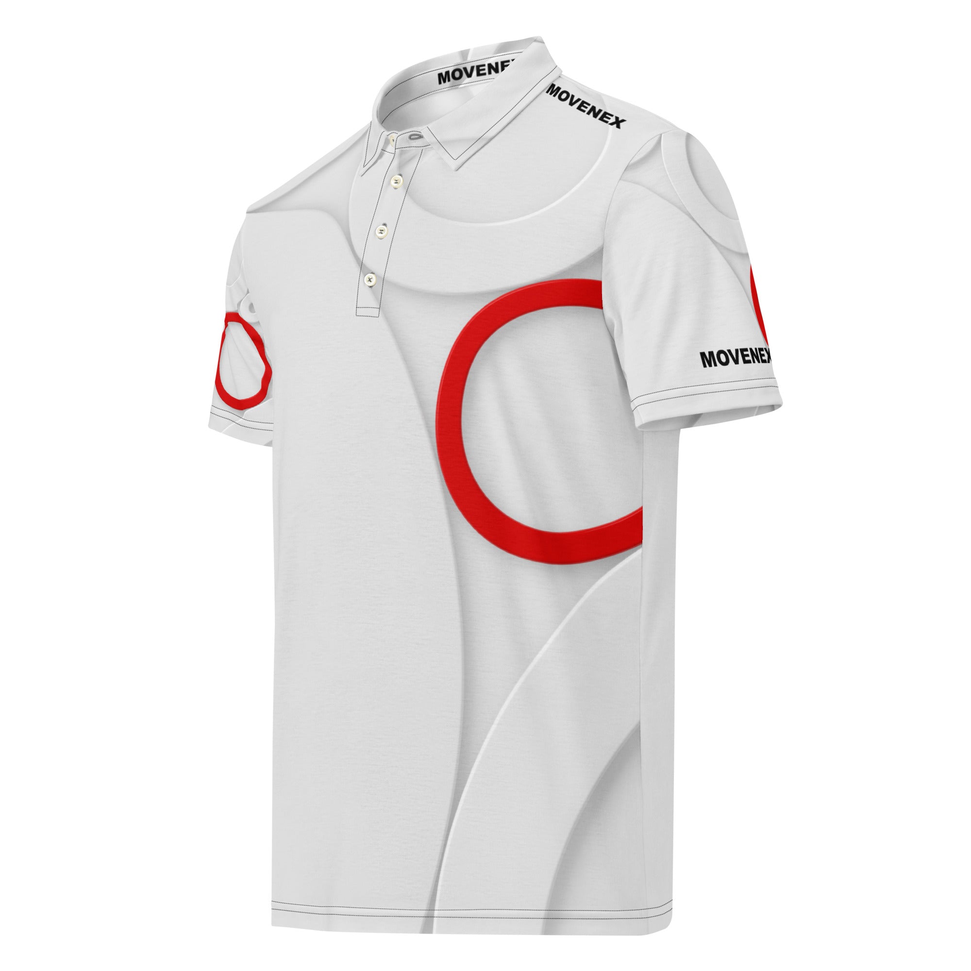 Polo Movenex cintré couleur blanc avec cercles - Movenex