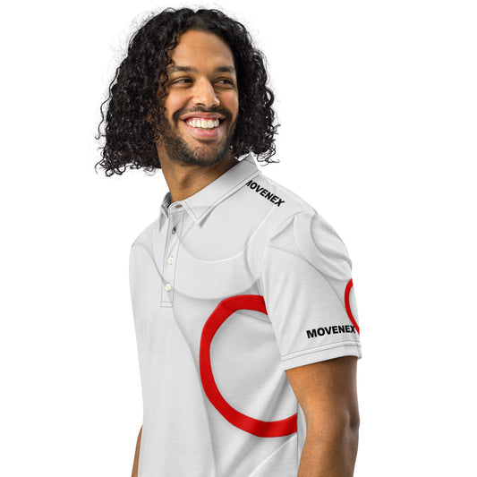 Polo Movenex cintré couleur blanc avec cercles - Movenex