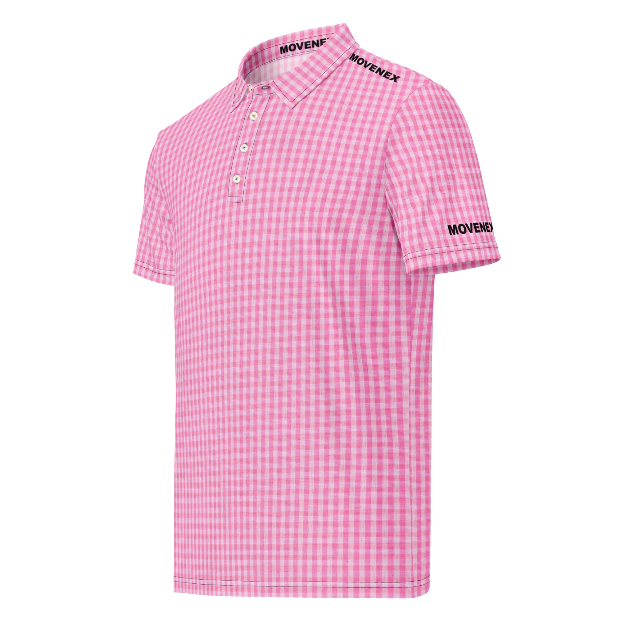 Polo Movenex cintré couleur rose à carreaux - Movenex
