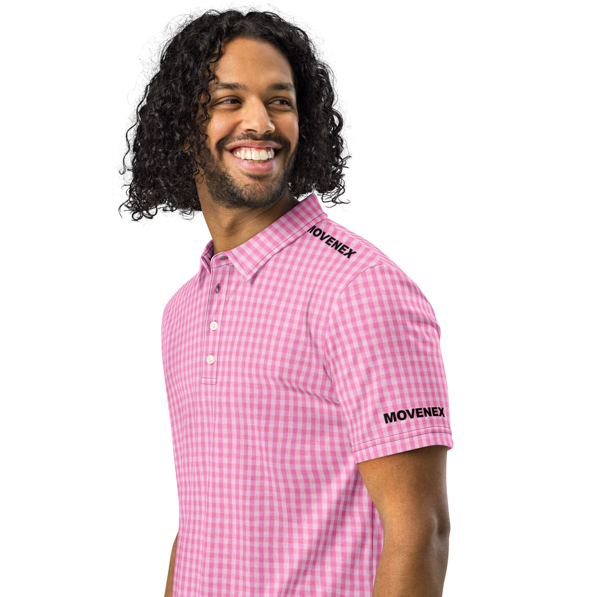 Polo Movenex cintré couleur rose à carreaux - Movenex