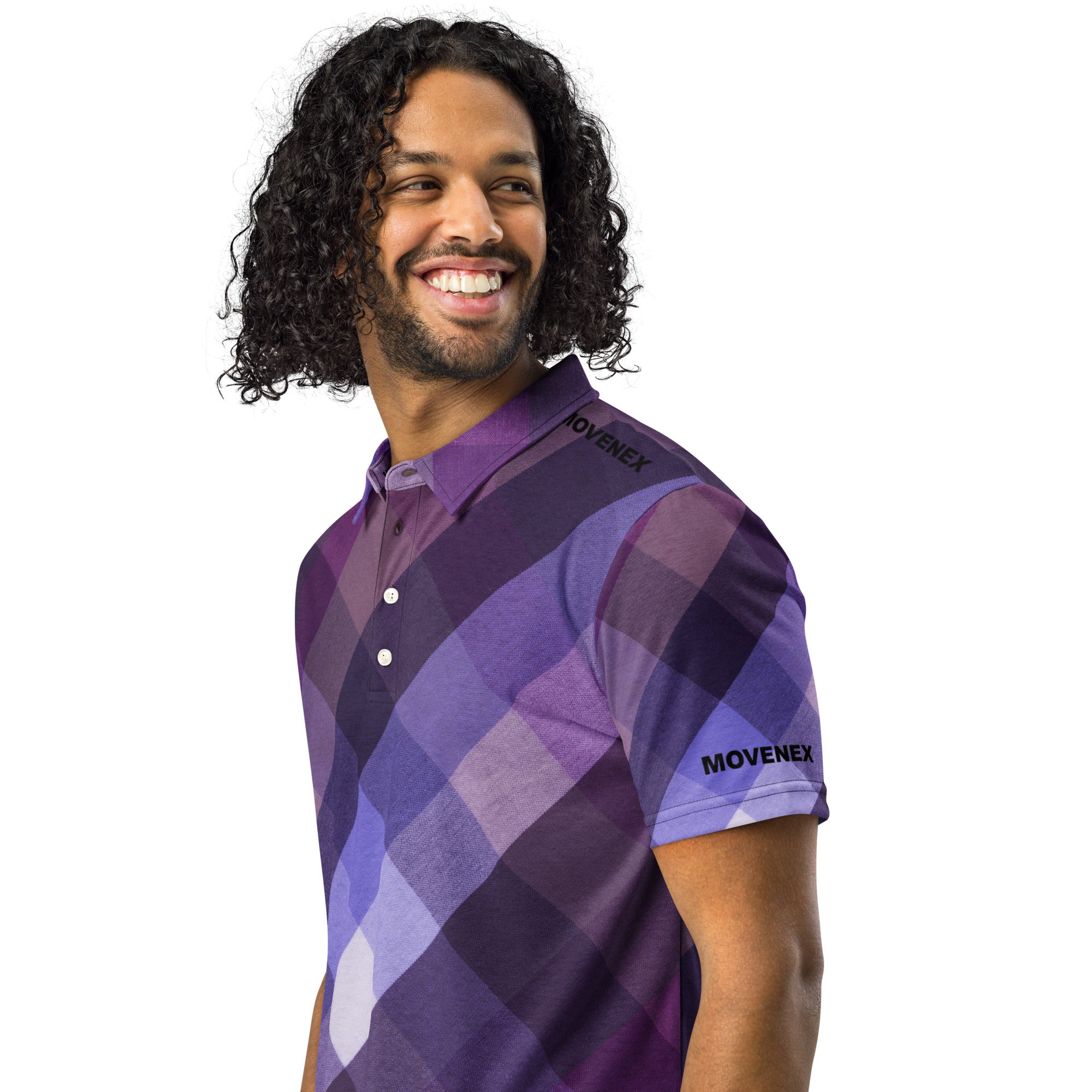 Polo Movenex cintré couleur violet à carreaux - Movenex