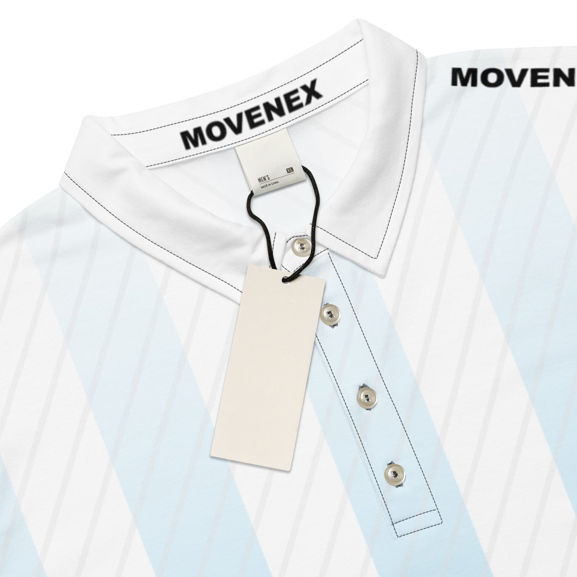 Polo Movenex cintré couleur rayées bleue et blanche - Movenex