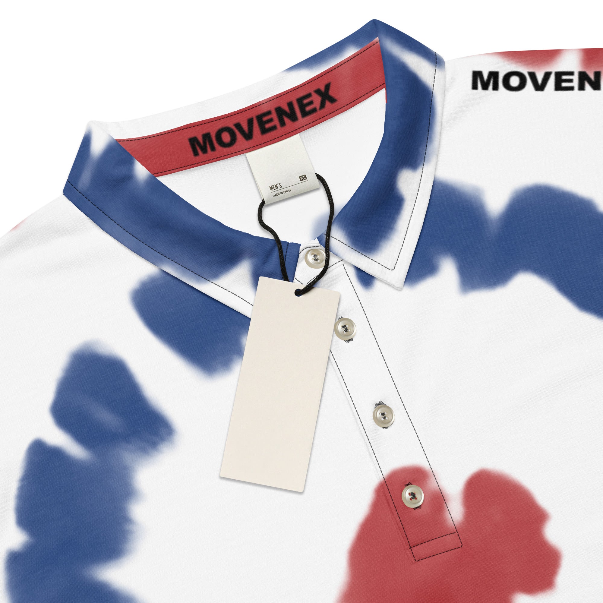 Polo Movenex cintré couleur bleu, blanc et rouge - Movenex