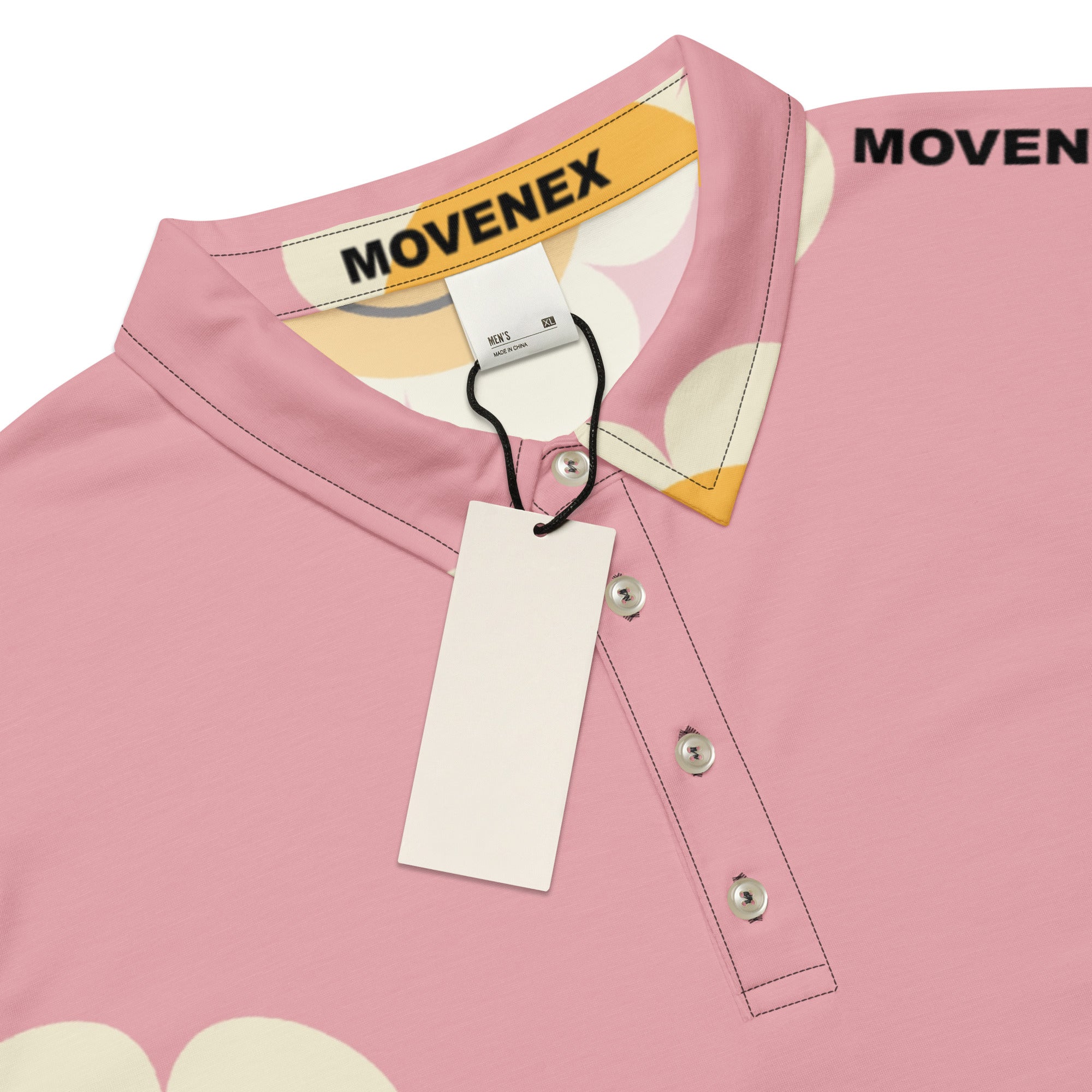 Polo Movenex cintré couleur rose et smilés à fleurs - Movenex