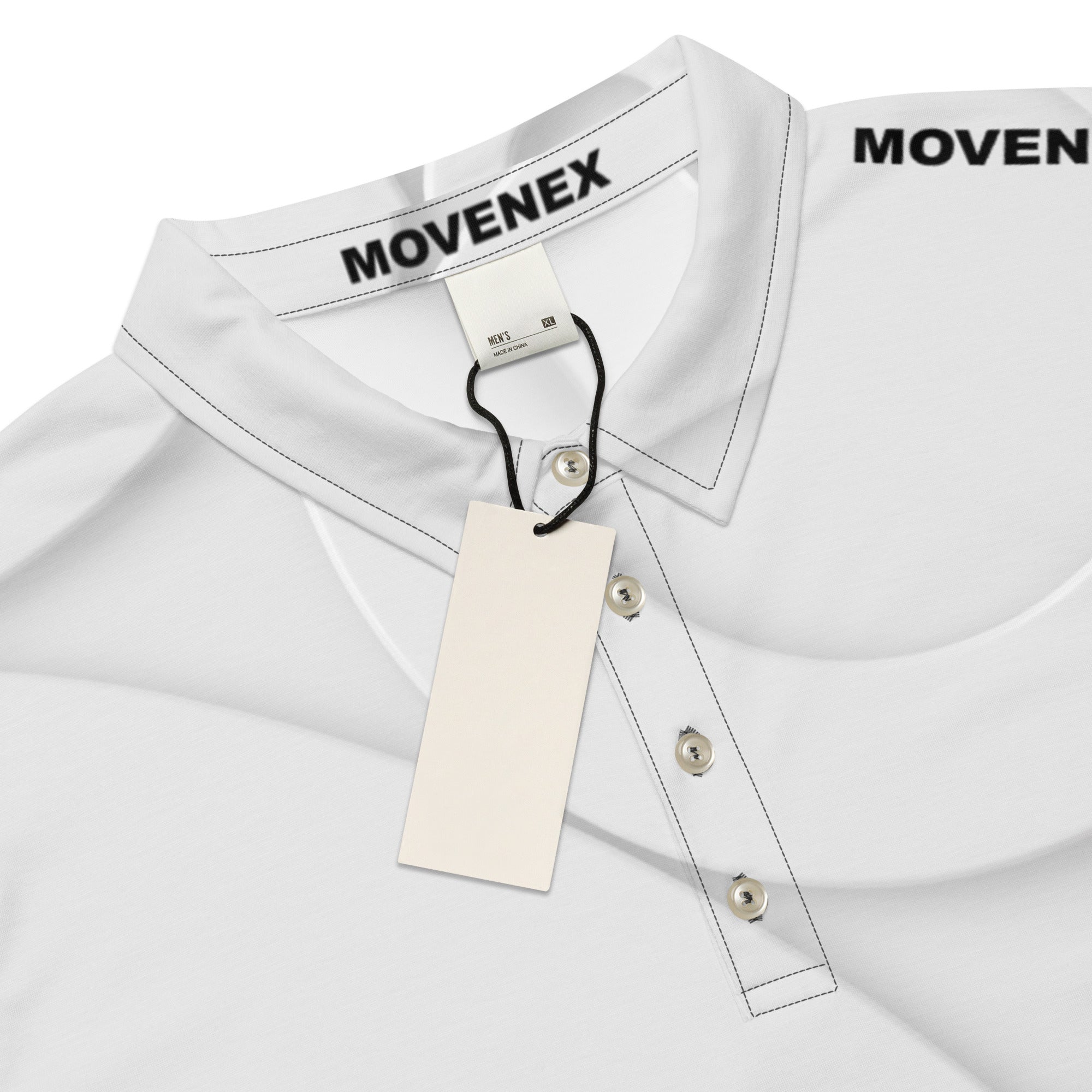 Polo Movenex cintré couleur blanc avec cercles - Movenex