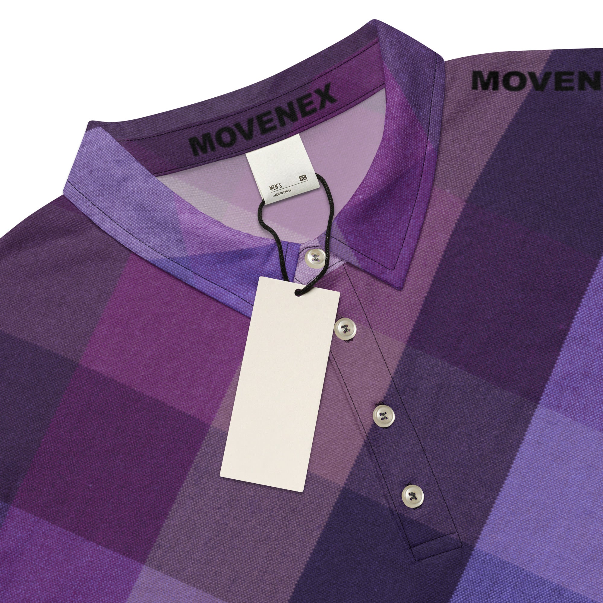 Polo Movenex cintré couleur violet à carreaux - Movenex
