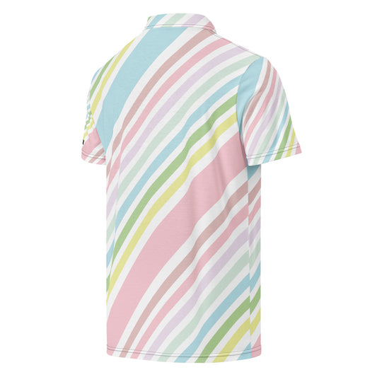 Polo Movenex cintré couleur rayées bleu, vert et blanc - Movenex