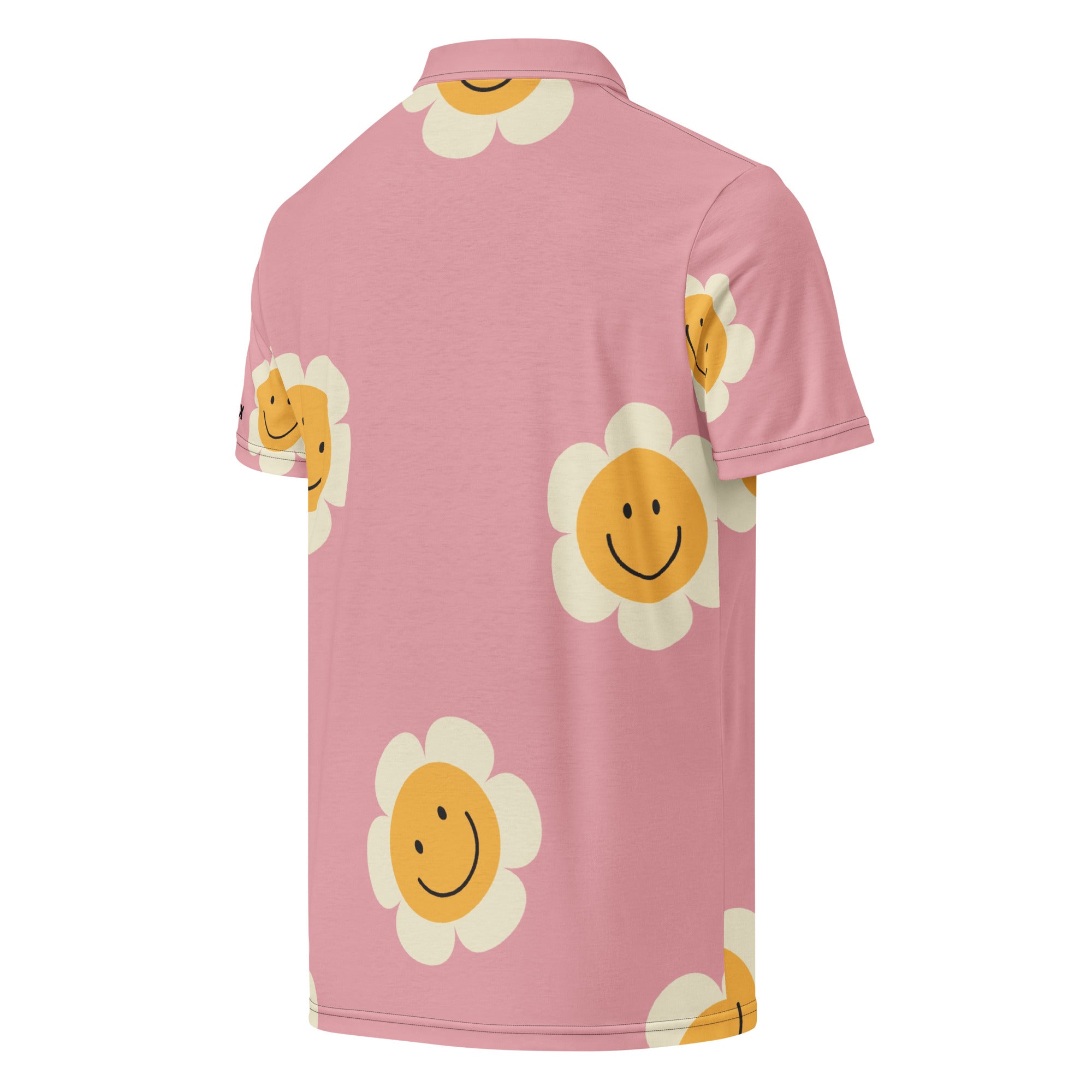 Polo Movenex cintré couleur rose et smilés à fleurs - Movenex