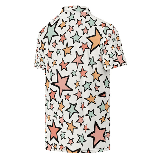 Polo Movenex cintré couleur blanc avec étoiles - Movenex