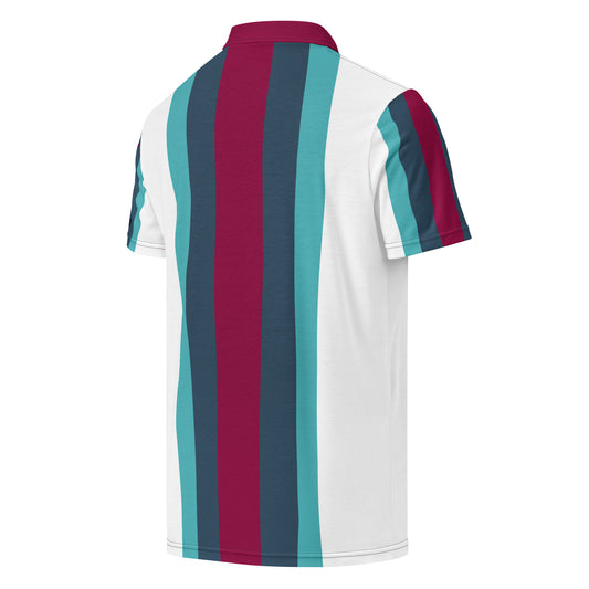 Polo Movenex cintré couleur rayées blanc, vert et bordeaux - Movenex