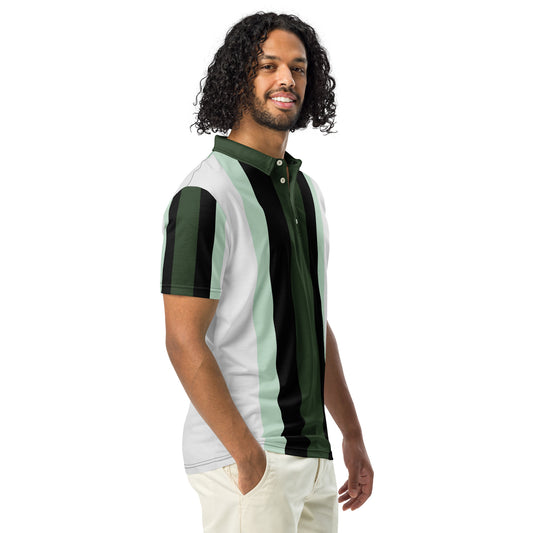 Polo Movenex cintré couleur rayées vert, noire - Movenex