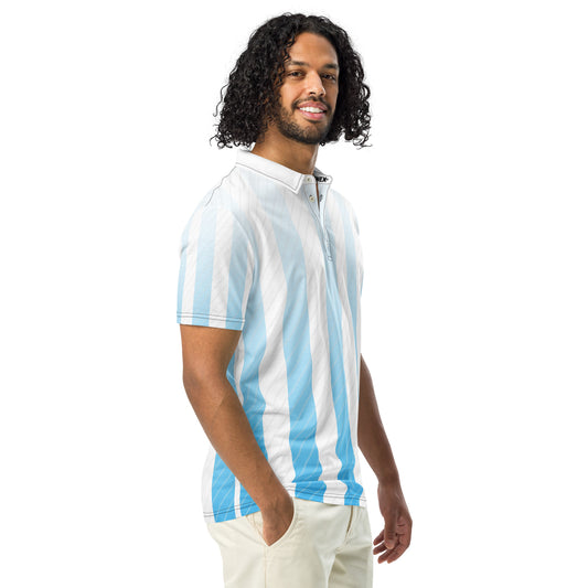 Polo Movenex cintré couleur rayées bleue et blanche - Movenex