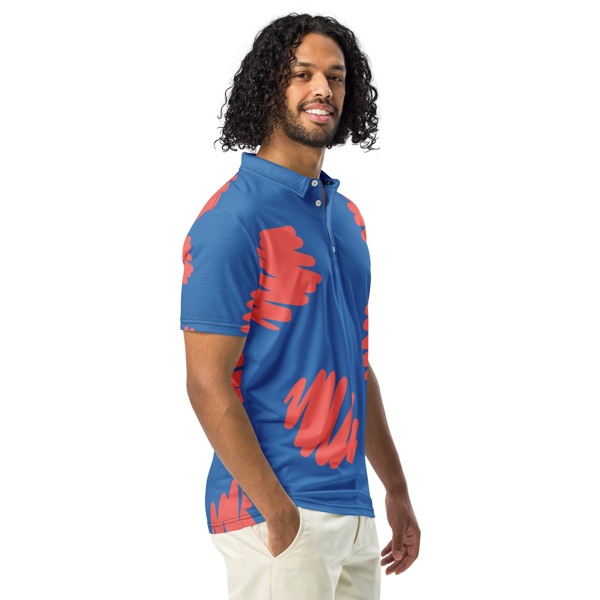 Polo Movenex cintré couleur bleu et rouge - Movenex