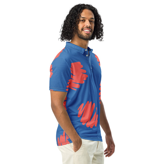 Polo Movenex cintré couleur bleu et rouge - Movenex