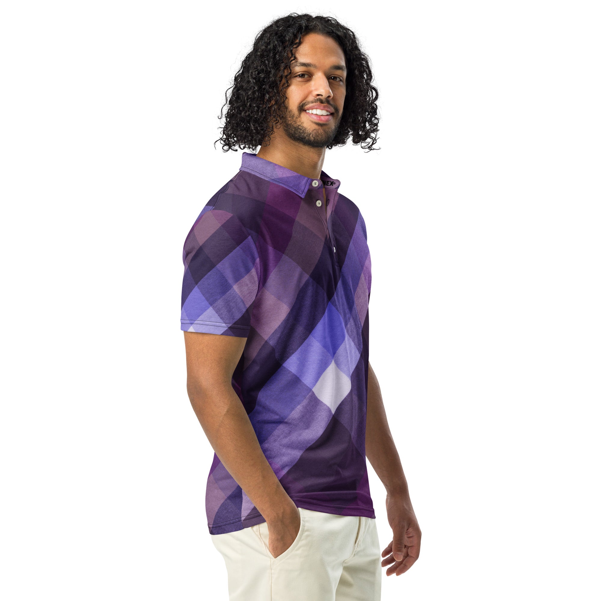 Polo Movenex cintré couleur violet à carreaux - Movenex