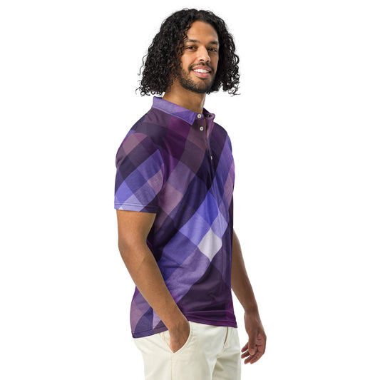 Polo Movenex cintré couleur violet à carreaux - Movenex
