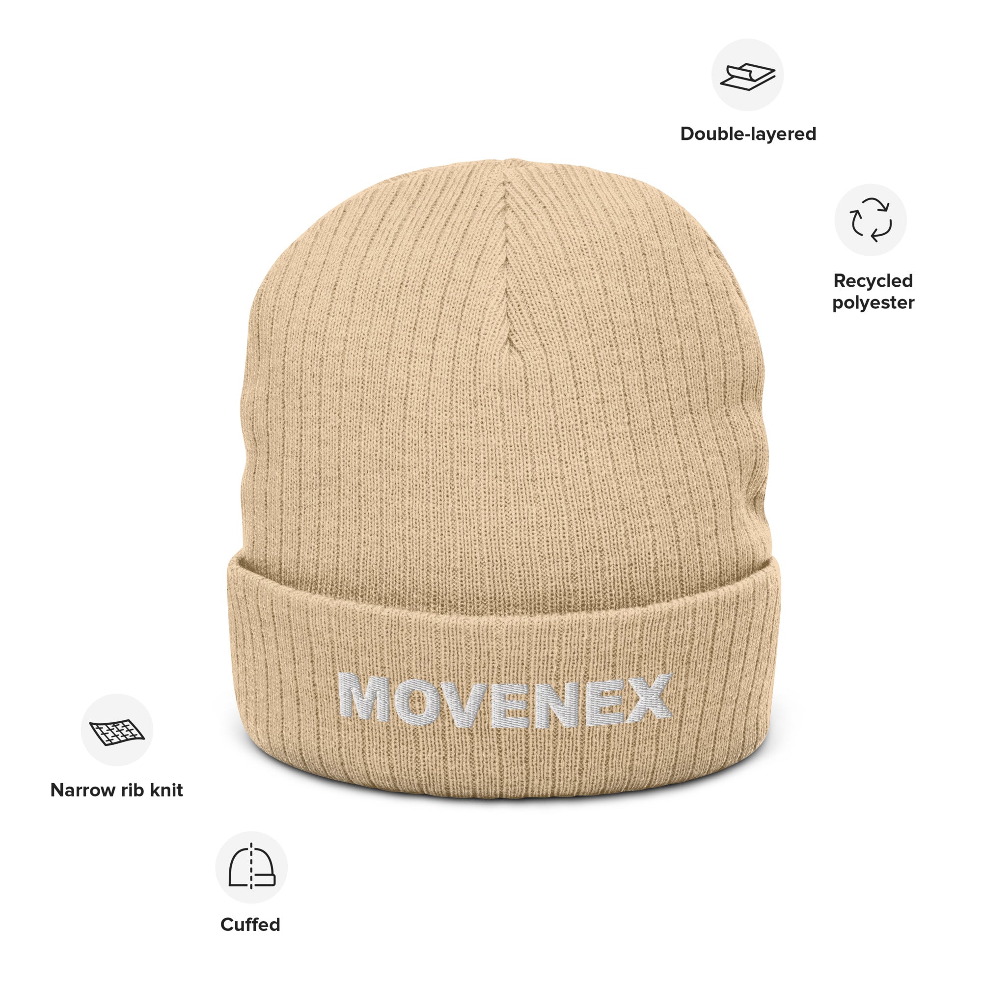 Bonnet à revers Movenex couleur beige - Movenex