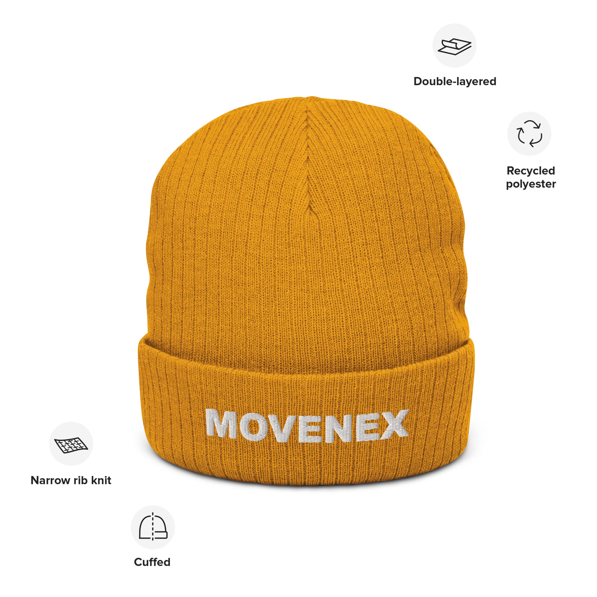 Bonnet à revers Movenex couleur jaune orangé - Movenex